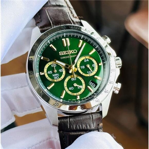Seiko Spirit Chronograph Green Dial Stainless Steel Men's Watch - Picture 11 of 16
